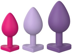 Sada análních kolíků Heart Plug Set, 3 ks – Sady análních kolíků