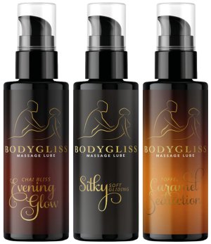 Sada masážních gelů/lubrikantů Velvet Indulgence, 3× 50 ml – Masážní gely, emulze